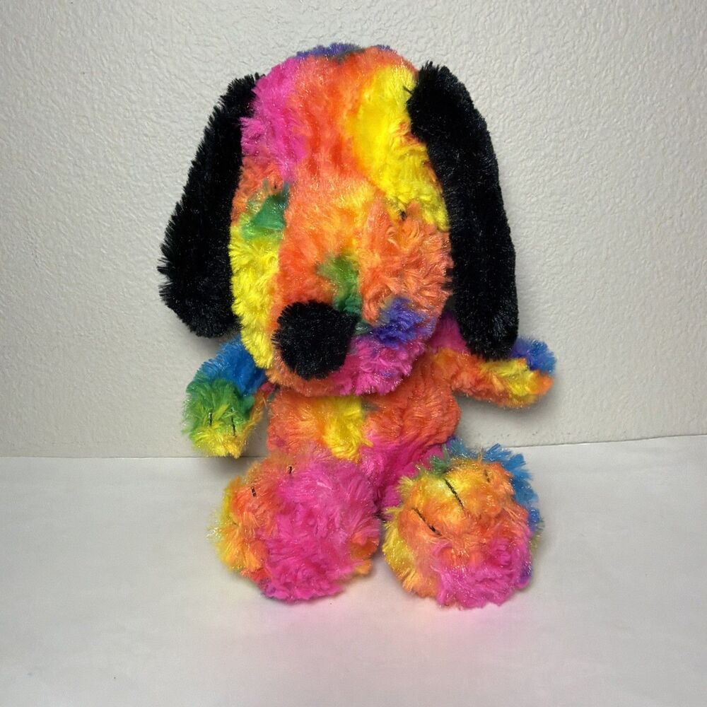Fiesta Peanuts Gang Snoopy Dog 12” Plush Stuffed Animal Toy Neon Tie Dye Pup